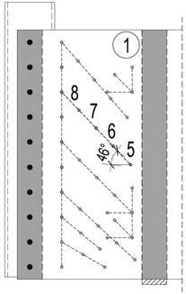 a) b) Rys. 15. Odkształcenia betonu tarczy wspornikowej DB-I w obszarze środkowym w krzyżulcach wydzielonych rysami ukośnymi a) krzyżulec z bazami 5 8, b) krzyżulec z bazami 9 12 Rys. 16.