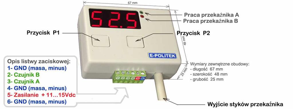 Praktyczny i optymalny przykład nastawy histerezy przy sterowaniu pompki obiegowej w wodnym obiegu solarnym: Histereza dolna=0,1 C Histereza górna= strata ciepła w rurze zasilającej=strata ciepła