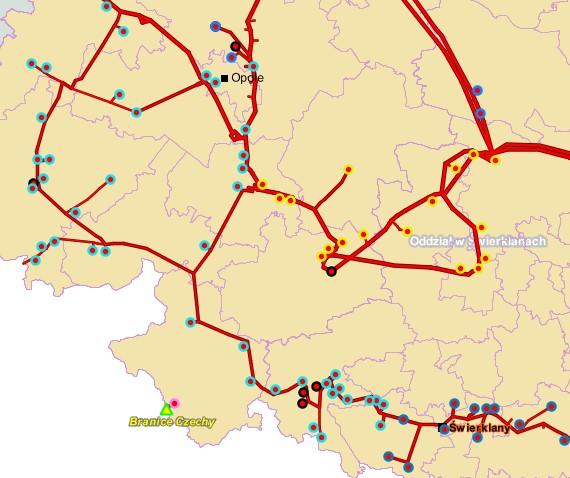 Gazociągi wysokiego ciśnienia Przez obszar gminy Pawłowiczki nie przebiegają gazociągi wysokoprężne, jednak występują one w jej otoczeniu.