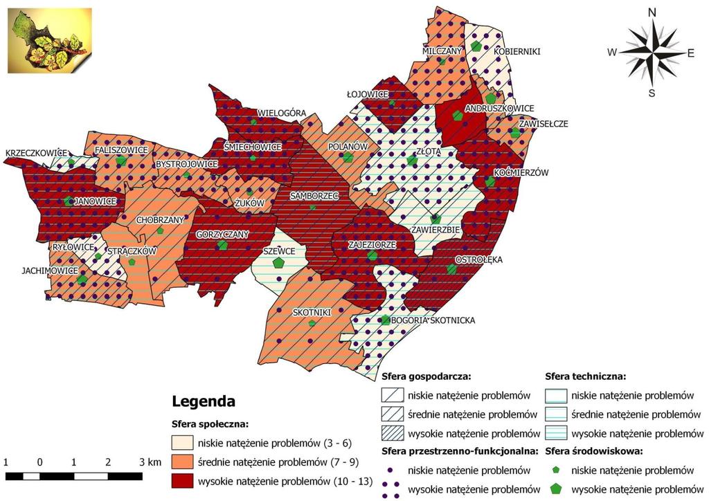 Mapa 11 Koncentracja negatywnych zjawisk we wszystkich sferach w poszczególnych