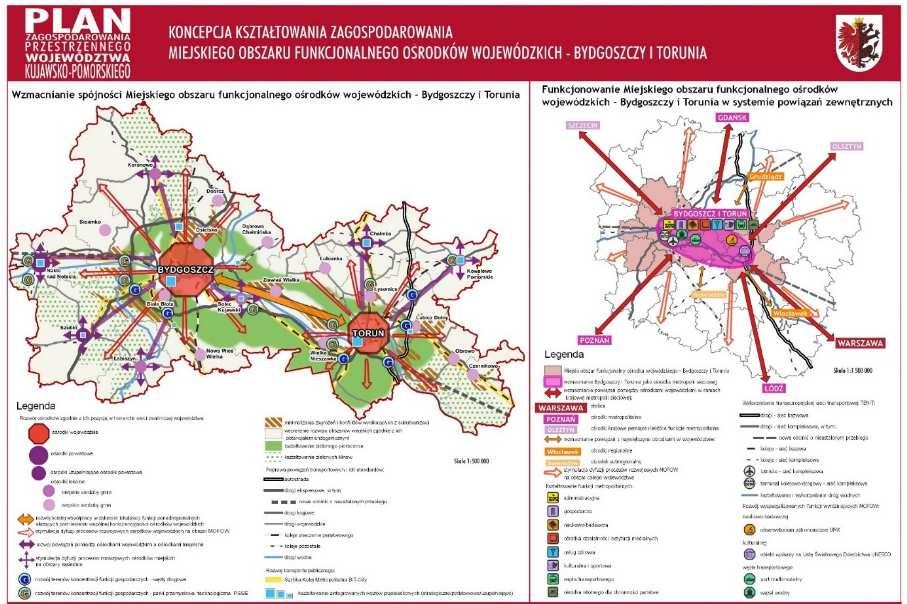 PROJEKT NOWEGO PLANU ZAGOSPODAROWANIA PRZESTRZENNEGO WOJEWÓDZTWA KUJAWSKO-POMORSKIEGO Wzmacnianie pozycji Bydgoszczy (MOFOW) jako elementu krajowej metropolii sieciowej rozwój funkcji