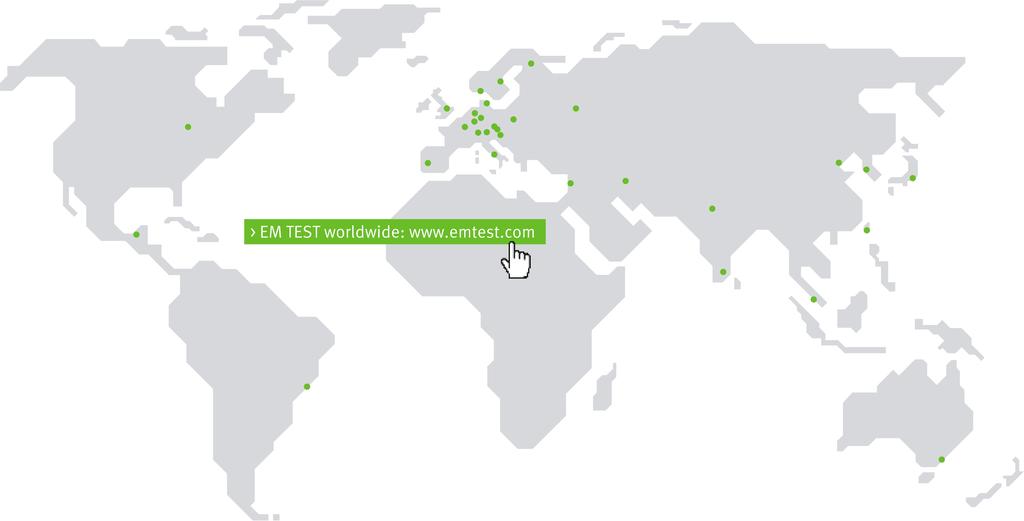 KOMPETENTNI, GDZIEKOLWIEK BYŚ BYŁ BEZPOŚREDNI KONTAKT Z EM TEST Szwajcaria USA / Kanada EM TEST (Switzerland) GmbH > Sternenhofstraße 15 > 4153 Reinach > Switzerland Telefon +41 (0)61/7179191 > Fax