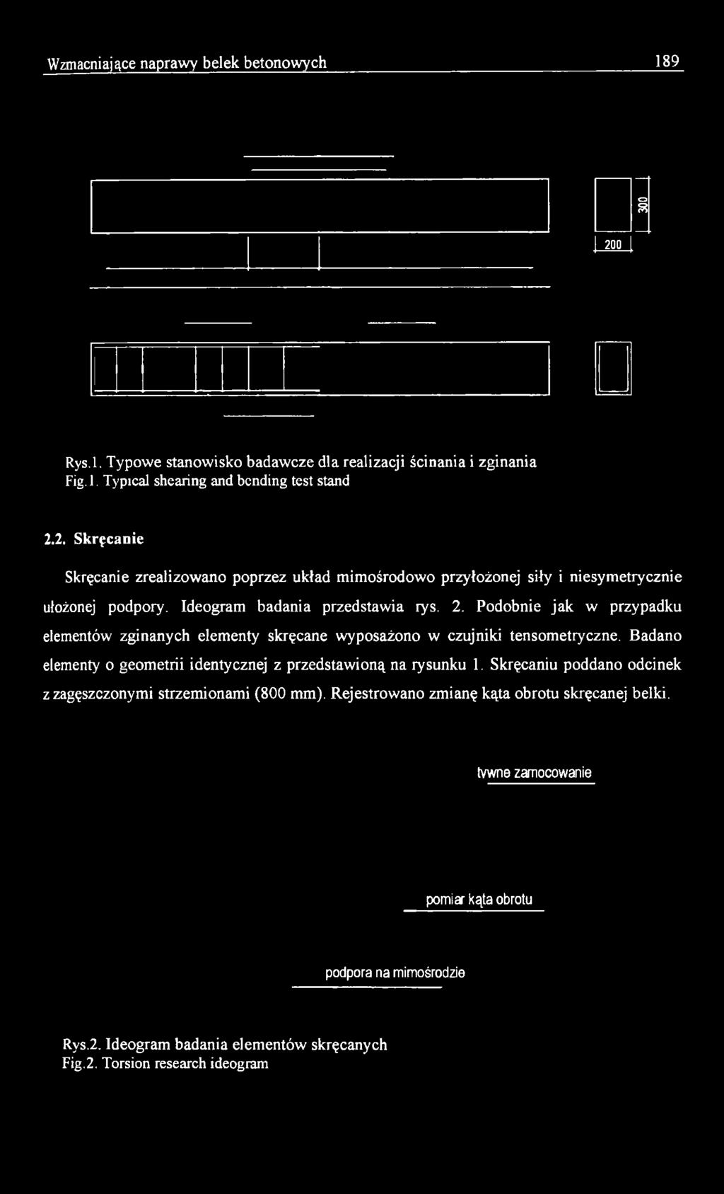 Podobnie jak w przypadku elementów zginanych elementy skręcane wyposażono w czujniki tensometryczne.