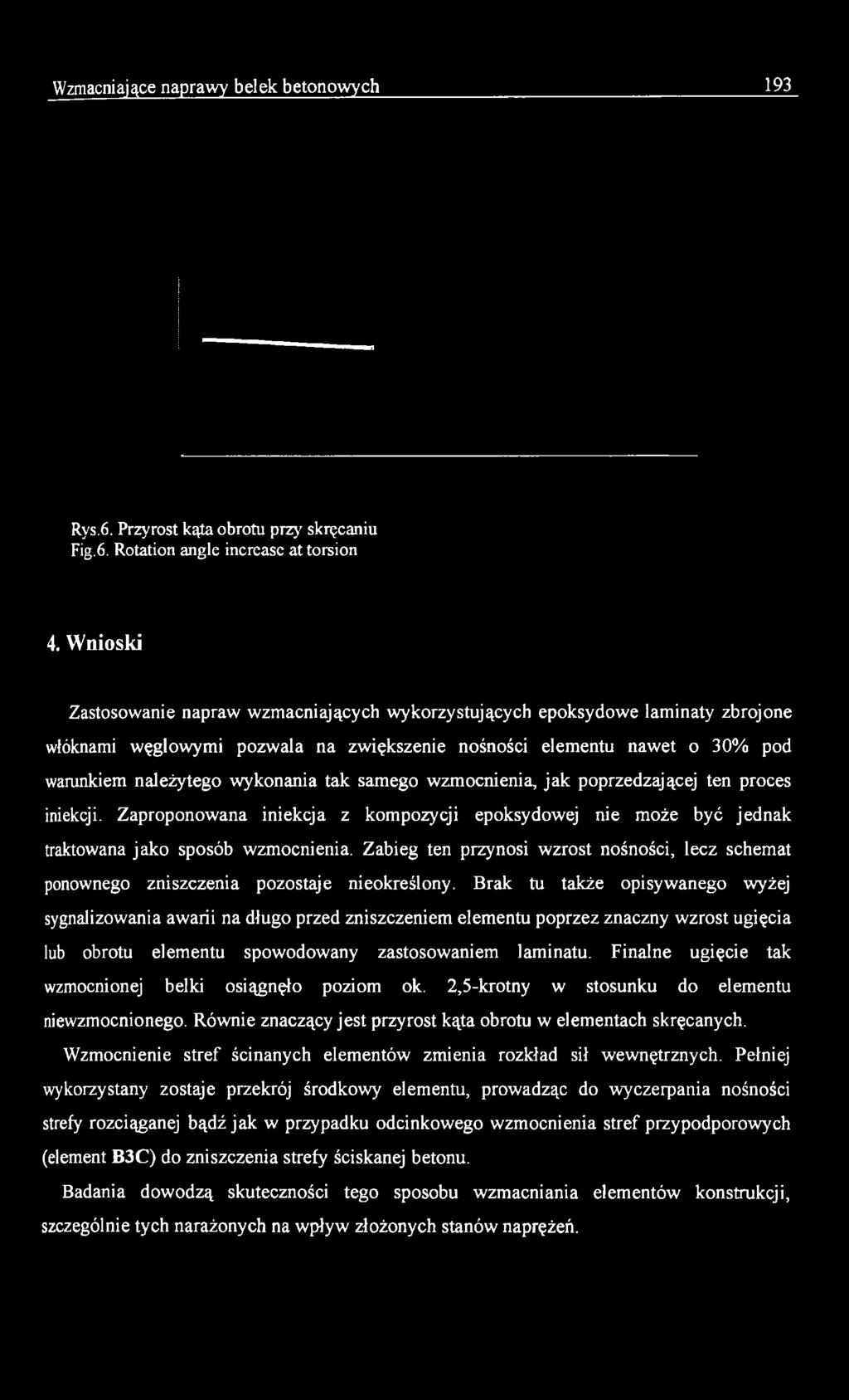 Brak tu także opisywanego wyżej sygnalizowania awarii na długo przed zniszczeniem elementu poprzez znaczny wzrost ugięcia lub obrotu elementu spowodowany zastosowaniem laminatu.