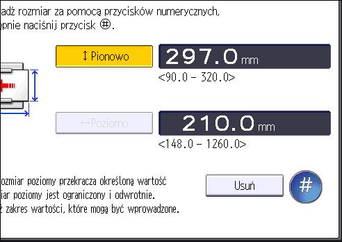 Ładowanie papieru Określenie niestandardowego rozmiaru papieru za pomocą panela operacyjnego 1. Naciśnij przycisk [Ekran główny] ( ) u dołu ekranu (na środku). 2.