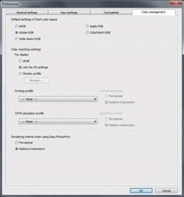 Windows W rozwijanym menu Tools, wybierz Preferences i przejdź do zakładki Color management.