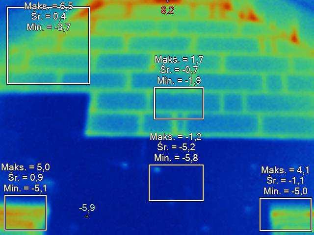 IR004846.IS2-3,8 C -5,4 C do 3,2 C PRZYKŁAD - 5 DOCIEPLENIE ŚCIANY ZEWNĘTRZNEJ TYLKO W CZEŚCI MIESZKALNEJ CIEPŁO UCIEKA PRZEZ CZĘŚĆ NIEUŻYTKOWĄ IR004848.