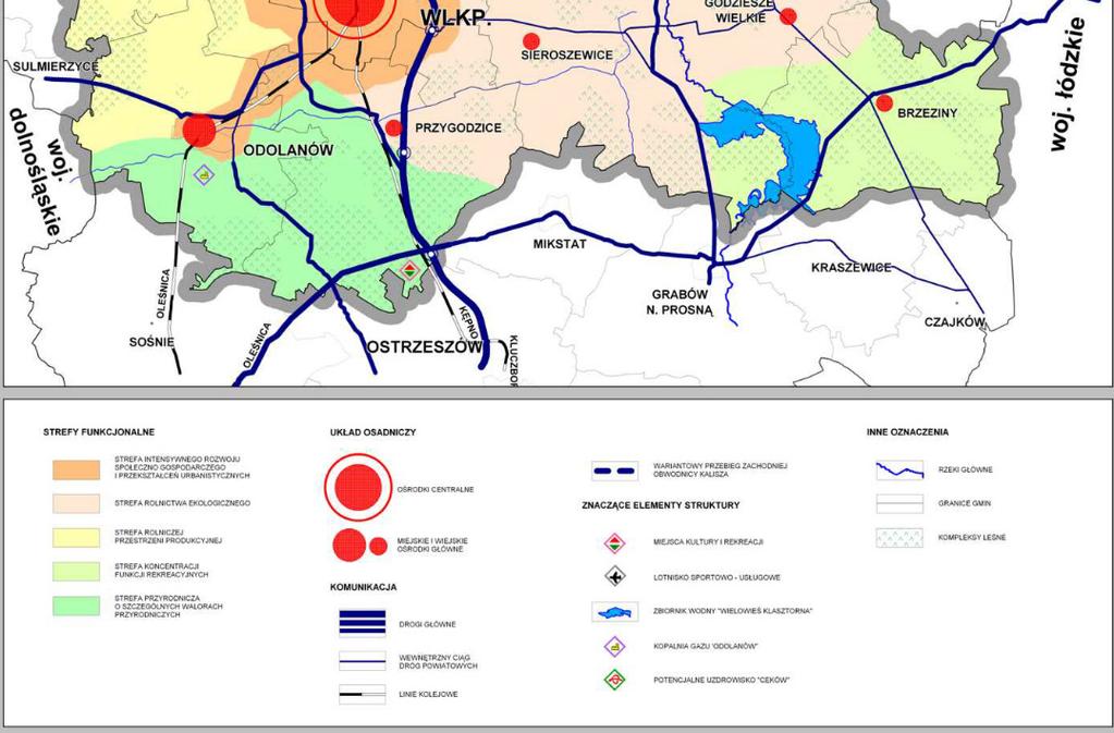 AGLOMERACJA KALISKO OSTROWSKA źródło: Wielkopolskie Biuro Planowania Przestrzennego, Aglomeracja Kalisko