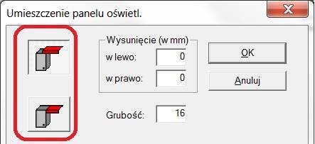 PANEL OŚWIETLENIOWY Chcemy zaplanowć panel oświetleniowy między szafkami górnymi 1. Obszar pracy Panel oświetleniowy 2.