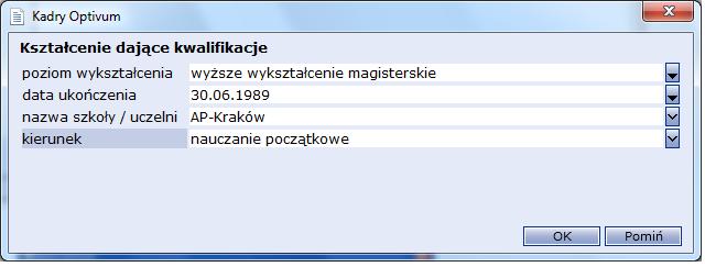 34 Materiały dla uczestnika szkolenia 6. W oknie stopień awansu wybierz: nauczyciel mianowany, wpisz datę uwzględniania do naliczeń: np. 30.