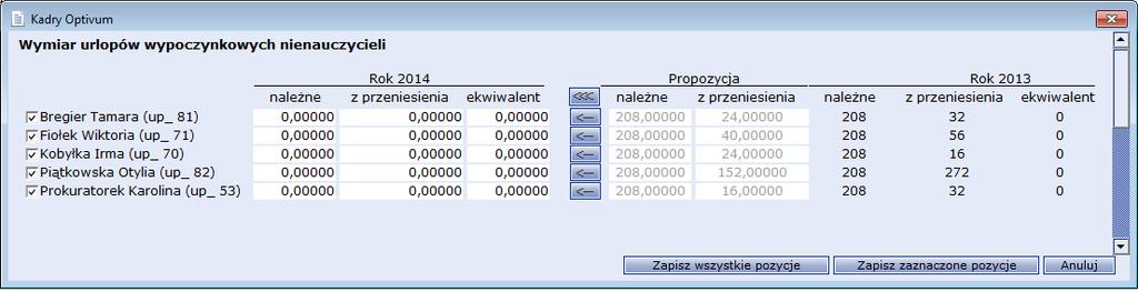 50 Materiały dla uczestnika szkolenia - ekwiwalent ewentualna liczba dni ekwiwalentu za niewykorzystany urlop, - wykorzystane liczba dni wykorzystanego urlopu wypoczynkowego w poprzednim roku: