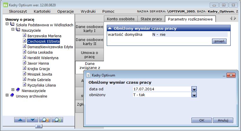 52 Materiały dla uczestnika szkolenia 4. Przejdź na zakładkę Absencje/ Godziny. 5.