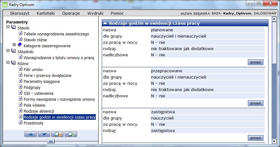 Ewidencja czasu pracy 53 Temat 2 Analiza godzin czasu pracy Dane do ewidencji czasu pracy ustalane są na podstawie wymiaru etatu poszczególnych pracowników oraz absencji i dodatkowych godzin