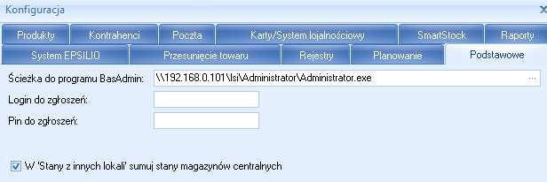 Dla włączonego parametru stany z magazynów centralnych w Produkty -> stan w innych lokalach będą pokazywane zsumowane w jednej linii (zgodnie z indeksem i indeksem szczegółowym).