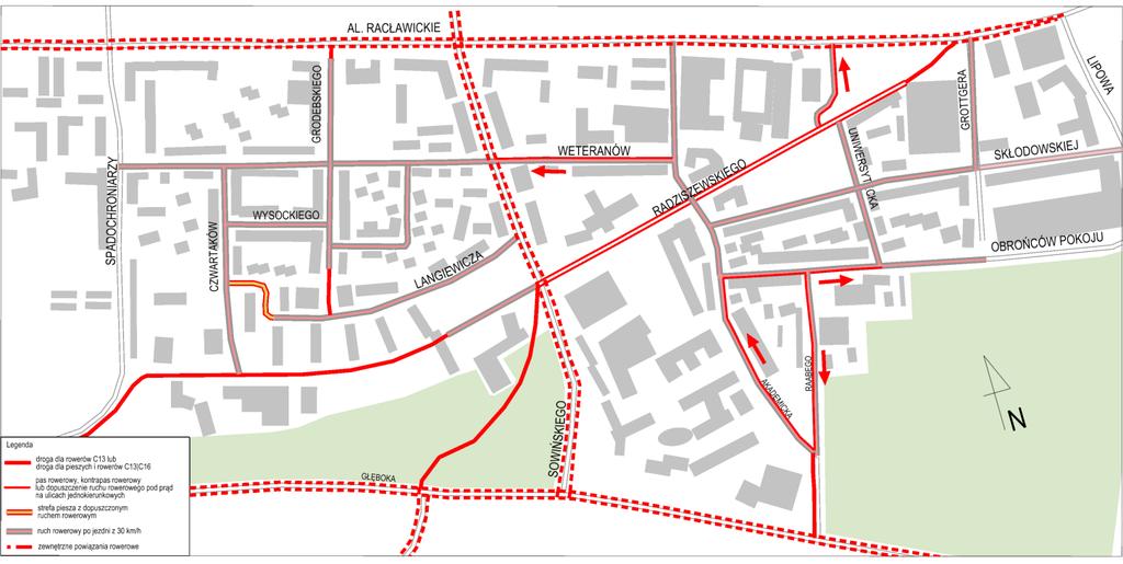 W sumie, na obszarze Miasteczka Akademickiego zaproponowano ok. 8,2 km tras rowerowych.