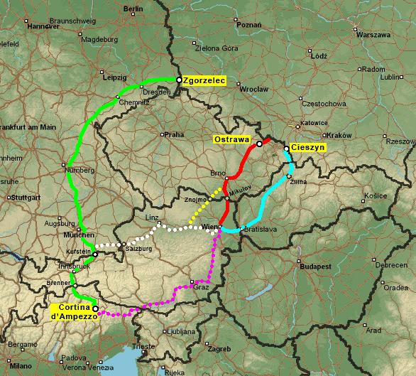 PRZEZ NIEMCY CZY CZECHY, A MOŻE SŁOWACJĘ? Ostateczny wybór trasy będzie zależał przede wszystkim od miejsca startu - inaczej pojadą mieszkańcy Szczecina, a inaczej Rzeszowa.