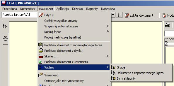Wstawienie dokumentu z Eksploratora Windows: Poprzez przeciągnięcie dokumentu za pomocą myszy z okna Eksploratora