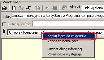 składnika poprzez kopiowanie składnika już istniejącego w innej procedurze, lub dokumentu będącego załącznikiem do wiadomości.