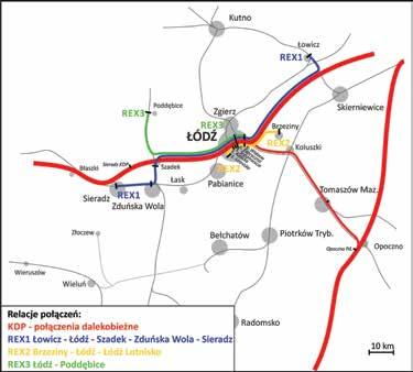 scowości, możliwie blisko struktury zurbanizowanej i zespołu targowisk tekstylnych. Dalszy przebieg linii w kierunku Tuszyna możliwy jest w różnych wariantach.
