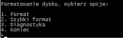 Instrukcje iteracyjne Przykład wykorzystania iteracji do-while organizacja prostego menu do puts( "\nformatowanie dysku, wybierz opcje:" ); printf( "\n1. Format\n2. Szybki format\n3. Diagnostyka\n4.