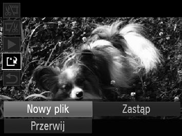 Edytowanie filmów Zapisz film poddany edycji. Za pomocą przycisków op wybierz ikonę, a następnie naciśnij przycisk m.