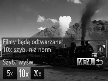 Filmowane osoby i przedmioty będą poruszać się szybko w trakcie odtwarzania. Należy pamiętać, że dźwięk nie będzie rejestrowany. Wybierz ikonę. Wykonaj czynności podane w punktach 1 2 na str.