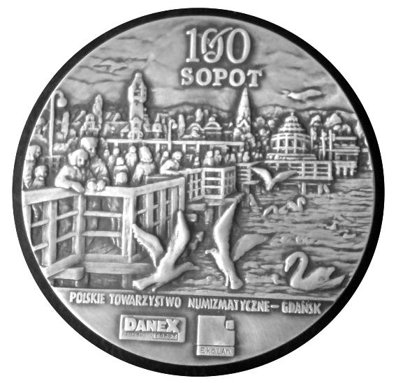 22 Jeszcze o medalach z tematu LATARNIE MORSKIE Sopocka wieża widokowa, na której zainstalowane są świetlne znaki nawigacyjne, co pozwala na zaliczenie jej do omawianego tematu, znajduje się na
