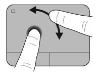Obracanie Gest obracania pozwala na obracanie takich elementów, jak zdjęcia. W celu obrócenia połóż lewy palec wskazujący na obszarze płytki dotykowej TouchPad.