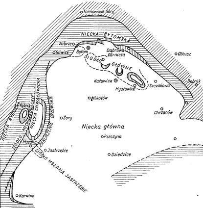 49 Rys. 5.2. Szkic tektoniczny Górnośląskiego Zagłębia Węglowego (Zając 2012) Fig. 5.2. Tectonic sketch of the Upper Silesian Coal Basin (Zając 2012) Powierzchnia tego obszaru jest słabo zmienna, jedynie fragmentarycznie lekko pofałdowana.