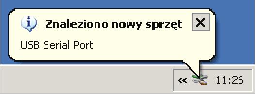 Po zamknięciu kreatora system natychmiast wykryje kolejne urządzenie USB Serial Port (rys. 5).