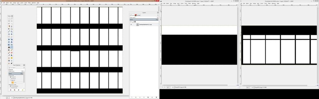 Przygotowanie tekstur: 1. Otwieramy GIMP-a. 2. Chcemy mieć tekstury/maski, którymi będziemy potrafili wskazać Blenderowi elementy szklane.