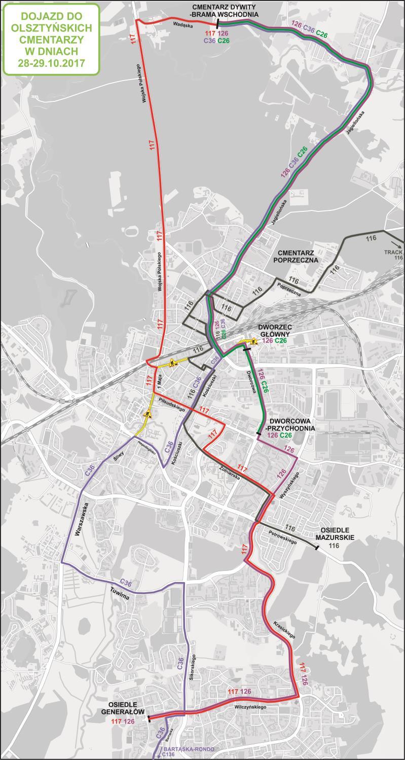 28-29 października sobota-niedziela Dojazd do cmentarzy: Dywity linie: 108, 112, 117, 126, C26, C36 ul.