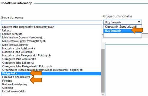 dodatkowe informacje zaznaczyć następujące pozycje: Jako grupa