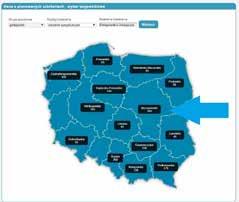 Wybierz Pokazuje nam się mapa z liczbą prowadzonych szkoleń