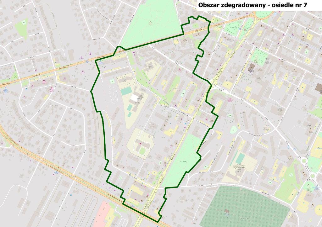 Charakterystyka - osiedle 7 (1/3) Ulice w osiedlu: Al. Legionów - od ul. Polowej do ul. Gen. Władysława Sikorskiego (bez budynku przy Al.