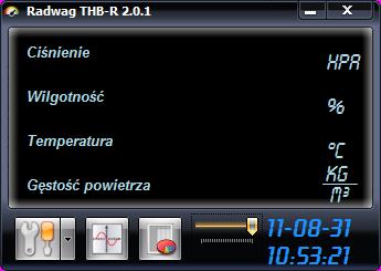 Suwak przezroczystości ustawianie przezroczystości okna programu. Zegar obszar w którym wyświetlona jest aktualna data i godzina.