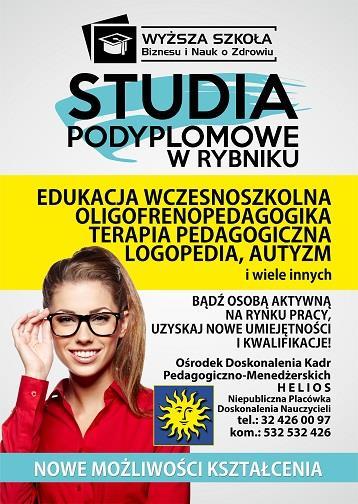 Katalog studiów podyplomowych prowadzonych w Rybniku przez Wyższą