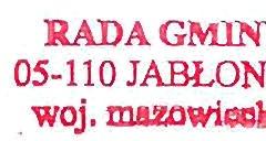 RADA GMINY 05-110 JABŁONNA. woj.