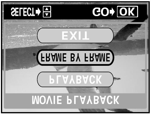 2 Naciśnij. Wyświetlone zostanie menu główne. 3 Naciśnij, aby wybrać MOVIE PLAY. 4 Naciśnij, aby wybrać MOVIE PLAYBACK, a następnie naciśnij. Sekwencja wideo zostanie odtworzona.