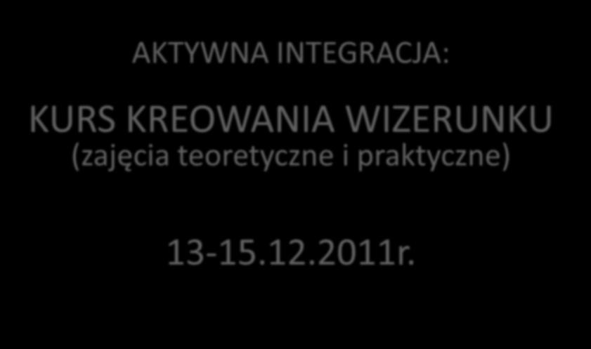 AKTYWNA INTEGRACJA: KURS KREOWANIA WIZERUNKU