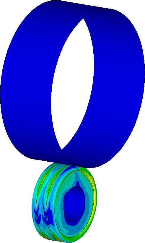 KOMPUEROWE MODELOWANIE 3D... 2073 1 NODAL SOLUION SEP=1 SUB =201 IME=2.5 SEQV (AVG) DM =19.974 SMN =27.801 SM =1777 M MN 27.801 222.18 416.559 610.938 805.316 999.