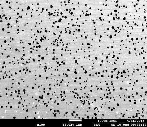 sferoidalnego. Jak wykazały badania [6,7], rozmiar średnic cząstek grafitu kulkowego waha się od 1 do 15 µm. Odległość pomiędzy cząstkami wynosi od 2 do 40 µm.