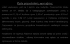 Powierzchnia lokalu wynosi 24 m 2.