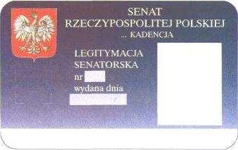 Wzór nr 2 do 10 WZÓR LEGITYMACJI SENATORSKIEJ 1.