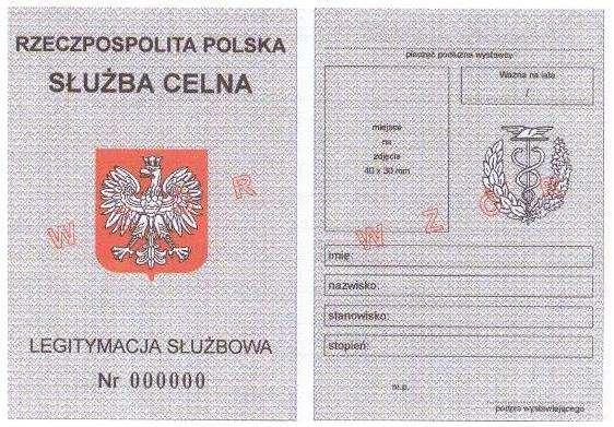 Legitymacja o wymiarach 70 mm x100 mm, dwustronnie laminowana folią plastikową Awers: - legitymacja pokryta giloszem koloru szarozielonego, - wizerunek orła białego na czerwonym tle, ustalony dla