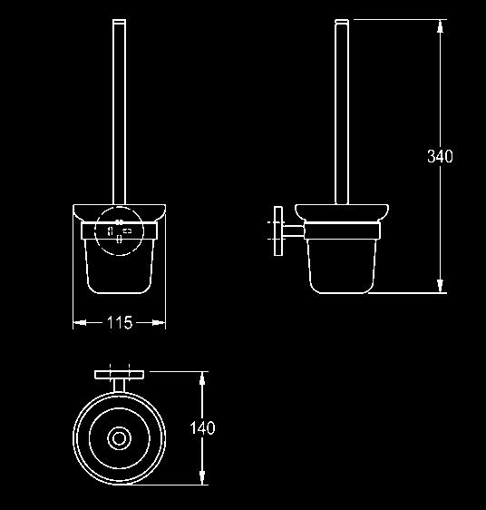 montażowym od spodu 147 x 135 x 340 mm MEDX111HP