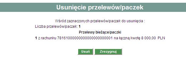 Etap II Przekazanie do realizacji anulowanie przelewu Na tym etapie należy kliknąć ikonę, otworzy się okno, w którym przekazuje się anulowanie do realizacji.