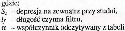 dogłębienia lub niedogłębienia studni, wymiarów filtrów (średnicy, długości) i ich położenia (filtry zatopione lub nie zatopione).