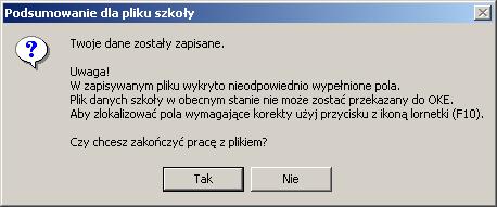 3. Wprowadzanie danych egzaminacyjnych należy zakończyć zamykając okno programu HERMES