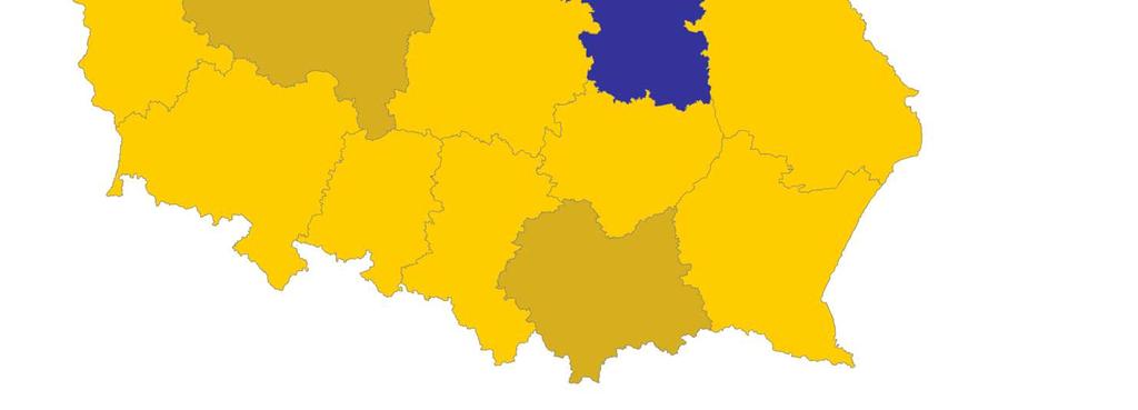 Pomorskie 13,5% 5 123 67 496 30 Lubuskie 13,5% Łódzkie 13,2% Podlaskie 12,5% Śląskie 11,2% Opolskie 10,0% Kujawsko-Pomorskie 10,0% 82 5